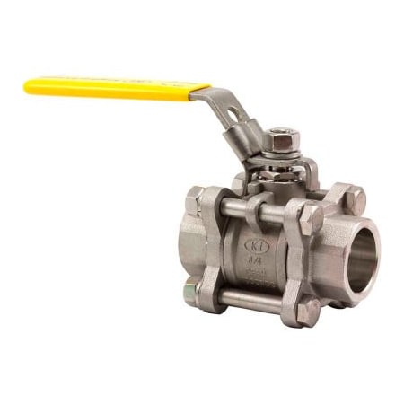 Merit Brass Co 2 In. T316 Stainless Steel Full Port Ball Valve - 3 Piece - Sold Weld - 1000 PSI KSWV310FP-32